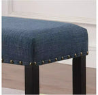 Banc de salle à manger en tissu Biony Roundhill Furniture avec garniture cloutée