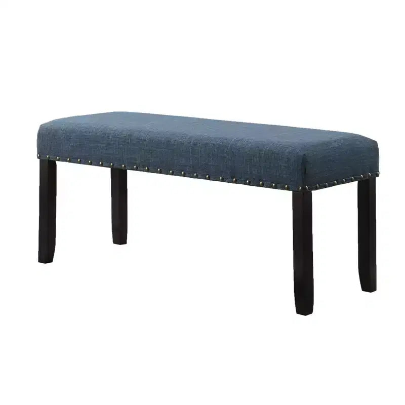 Banc de salle à manger en tissu Biony Roundhill Furniture avec garniture cloutée