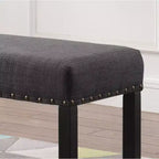 Banc de salle à manger en tissu Biony Roundhill Furniture avec garniture cloutée