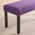 Banc de salle à manger en tissu Biony Roundhill Furniture avec garniture cloutée