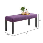 Banc de salle à manger en tissu Biony Roundhill Furniture avec garniture cloutée