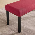 Banc de salle à manger en tissu Biony Roundhill Furniture avec garniture cloutée