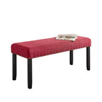 Banc de salle à manger en tissu Biony Roundhill Furniture avec garniture cloutée