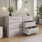 Commode Okak Modern à 5/6/8 tiroirs en tissu avec plateau en bois résistant à l'eau pour exposition, parfaite pour l'organisation dans les petites pièces