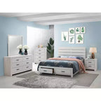 Commode 4 tiroirs Okak, 81 cm de large, style côtier, avec tiroirs à glissement facile, surface optimisée pour la décoration, organisateur de chambre polyvalent