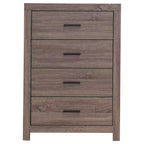 Commode 4 tiroirs Okak, 81 cm de large, style côtier, avec tiroirs à glissement facile, surface optimisée pour la décoration, organisateur de chambre polyvalent