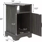 Table de chevet RoyalCraft style ferme avec station de recharge, ensemble de tables d'appoint rustiques avec étagère et rangement pour chambre ou bureau à domicile, lot de 2, gris foncé