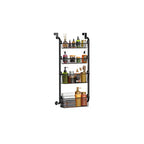 Over The Door Pantry Organizer, Pantry Organization and Storage, Black Hanging Basket Wall Spice Rack with Adjustable Baskets