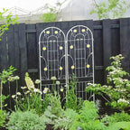 MAYEERTY Lot de 2 treillis de jardin en métal antirouille verts de 220 x 50 cm pour plantes grimpantes