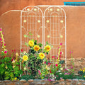 MAYEERTY 2 Pack 86.7 x 19.7 Green Rustproof Metal Garden Trellis for Climbing Plants