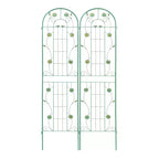 MAYEERTY Lot de 2 treillis de jardin en métal antirouille verts de 220 x 50 cm pour plantes grimpantes