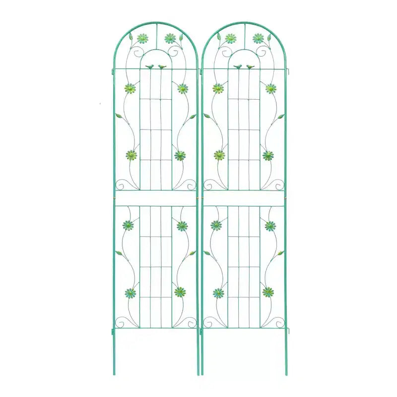 MAYEERTY Lot de 2 treillis de jardin en métal antirouille verts de 220 x 50 cm pour plantes grimpantes