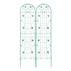 MAYEERTY Lot de 2 treillis de jardin en métal antirouille verts de 220 x 50 cm pour plantes grimpantes