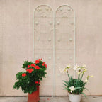 MAYEERTY Lot de 2 treillis de jardin en métal antirouille verts de 220 x 50 cm pour plantes grimpantes