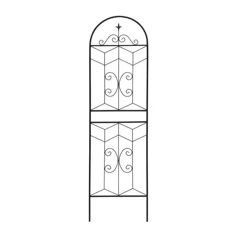MAYEERTY Lot de 2 treillis de jardin en métal, 220 x 50 cm, antirouille, pour plantes grimpantes, fleurs d'extérieur, noir