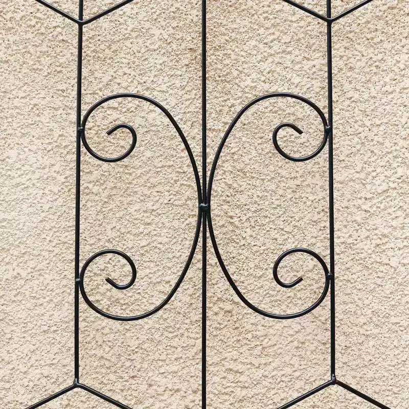 MAYEERTY Lot de 2 treillis de jardin en métal, 220 x 50 cm, antirouille, pour plantes grimpantes, fleurs d'extérieur, noir