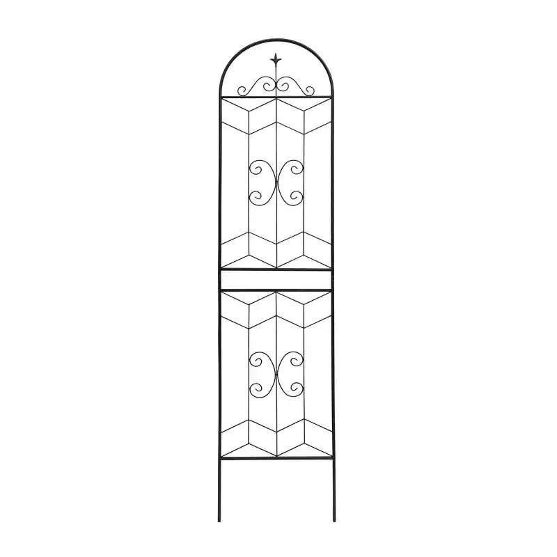 MAYEERTY Lot de 2 treillis de jardin en métal, 220 x 50 cm, antirouille, pour plantes grimpantes, fleurs d'extérieur, noir