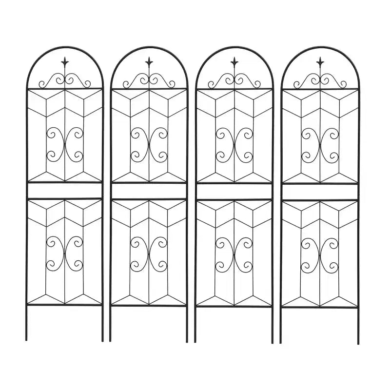 MAYEERTY Lot de 2 treillis de jardin en métal, 220 x 50 cm, antirouille, pour plantes grimpantes, fleurs d'extérieur, noir