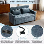 Canapé deux places confortable en chenille Merax avec lit gigogne