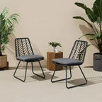 MAYEERTY Set of 2 Chairs With 2 Gray Cushions Comfortable Seating for Living Room Dining Room