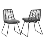 MAYEERTY Lot de 2 Chaises Avec 2 Coussins Gris Assise Confortable pour Salon Salle à Manger
