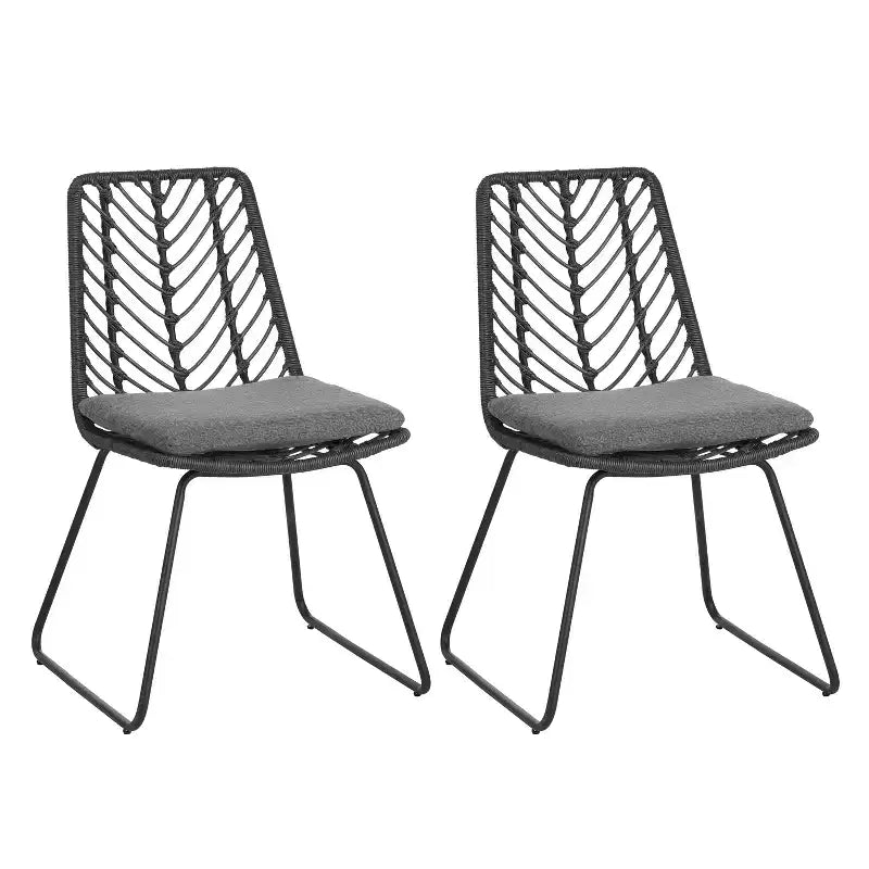 MAYEERTY Lot de 2 Chaises Avec 2 Coussins Gris Assise Confortable pour Salon Salle à Manger