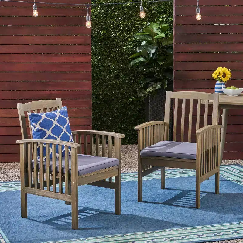MAYEERTY Set of 2 Dining Chairs With 2 Soft Cushions Comfortable for Dining Room Family Meals