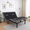 Adjustable Bed Frame with Massage, Head & Foot Incline, 2 Built-in USB Ports, LED Night Light, Wireless Remote, 4 Adjustable Legs, Black