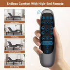 Sommier Articulé avec Massage, Inclinaison Tête et Pieds, 2 Ports USB Intégrés, Veilleuse LED, Télécommande Sans Fil, 4 Pieds Réglables, Noir