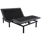 Sommier Articulé avec Massage, Inclinaison Tête et Pieds, 2 Ports USB Intégrés, Veilleuse LED, Télécommande Sans Fil, 4 Pieds Réglables, Noir