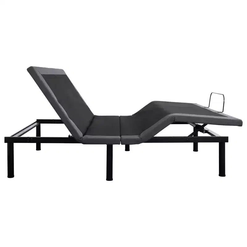 Sommier Articulé avec Massage, Inclinaison Tête et Pieds, 2 Ports USB Intégrés, Veilleuse LED, Télécommande Sans Fil, 4 Pieds Réglables, Noir