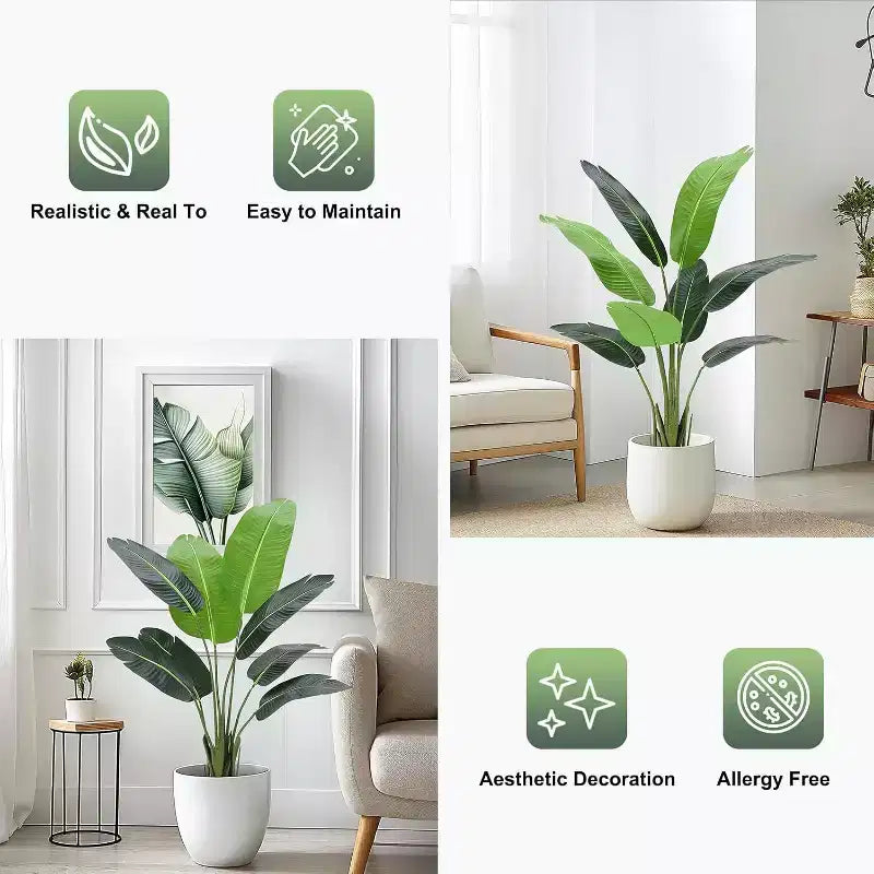 Acekool 48 Oiseaux de Paradis Artificiels - Plante Tropicale Artificielle Réaliste