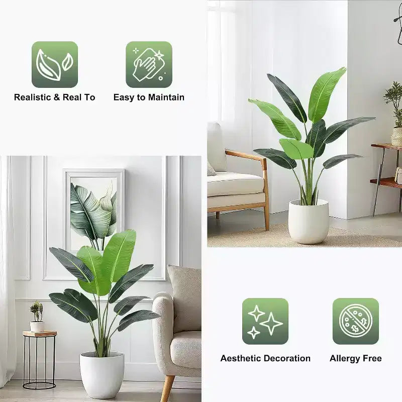 Acekool 48 Oiseaux de Paradis Artificiels - Plante Tropicale Artificielle Réaliste