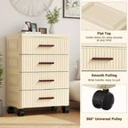 Chariot de rangement à tiroirs en plastique, 4/5 tiroirs, rangement domestique, conteneur de rangement roulant, unité de rangement verticale pour chambre, salon, bureau
