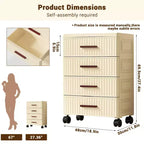 Chariot de rangement à tiroirs en plastique, 4/5 tiroirs, rangement domestique, conteneur de rangement roulant, unité de rangement verticale pour chambre, salon, bureau