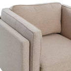 Fauteuil Atley moderne rembourré à accoudoirs hauts avec pieds en bois massif