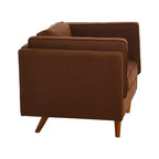 Fauteuil Atley moderne rembourré à accoudoirs hauts avec pieds en bois massif