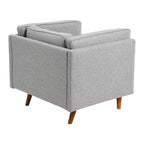 Fauteuil Atley moderne rembourré à accoudoirs hauts avec pieds en bois massif