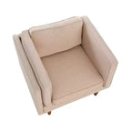 Fauteuil Atley moderne rembourré à accoudoirs hauts avec pieds en bois massif