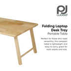 PJ Wood Plateau de bureau pliable pour ordinateur portable, table portable légère pour le travail sur ordinateur au lit ou sur le canapé, manger à la maison, petits espaces, 24 pouces, naturel