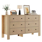 Commodes de chambre, grandes commodes à 6 tiroirs profonds avec poignées en métal, double commodes modernes en bois pour chambre d'enfant, entrée