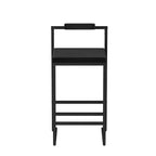 MAYEERTY Lot de 2 tabourets de bar modernes en velours, hauteur comptoir avec repose-pieds et dossier, noirs, pour cuisine