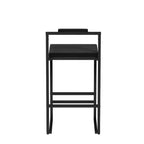 MAYEERTY Lot de 2 tabourets de bar modernes en velours, hauteur comptoir avec repose-pieds et dossier, noirs, pour cuisine