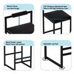 MAYEERTY Lot de 2 tabourets de bar modernes en velours, hauteur comptoir avec repose-pieds et dossier, noirs, pour cuisine