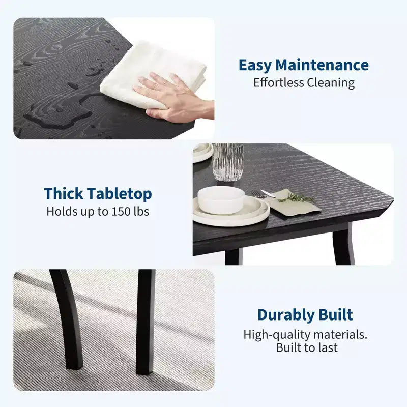 Ensemble de salle à manger 3 pièces, ensemble de table à manger pour 4 personnes avec design chanfreiné et pieds en métal, mobilier de cuisine à cadre métallique avec 2 bancs rembourrés