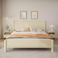 ModernLuxe Wood Platform Bed Frame Queen/King Size with Headboard, No Box Spring Needed, Solid Wood Slat Support