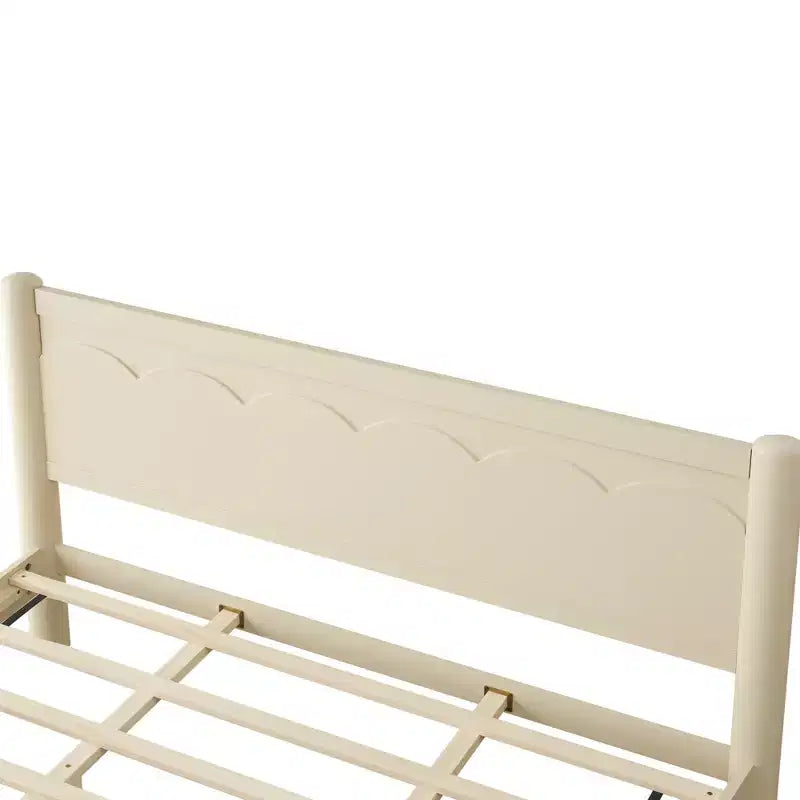 Cadre de lit plateforme en bois ModernLuxe taille Queen/King avec tête de lit, pas besoin de sommier tapissier, support à lattes en bois massif