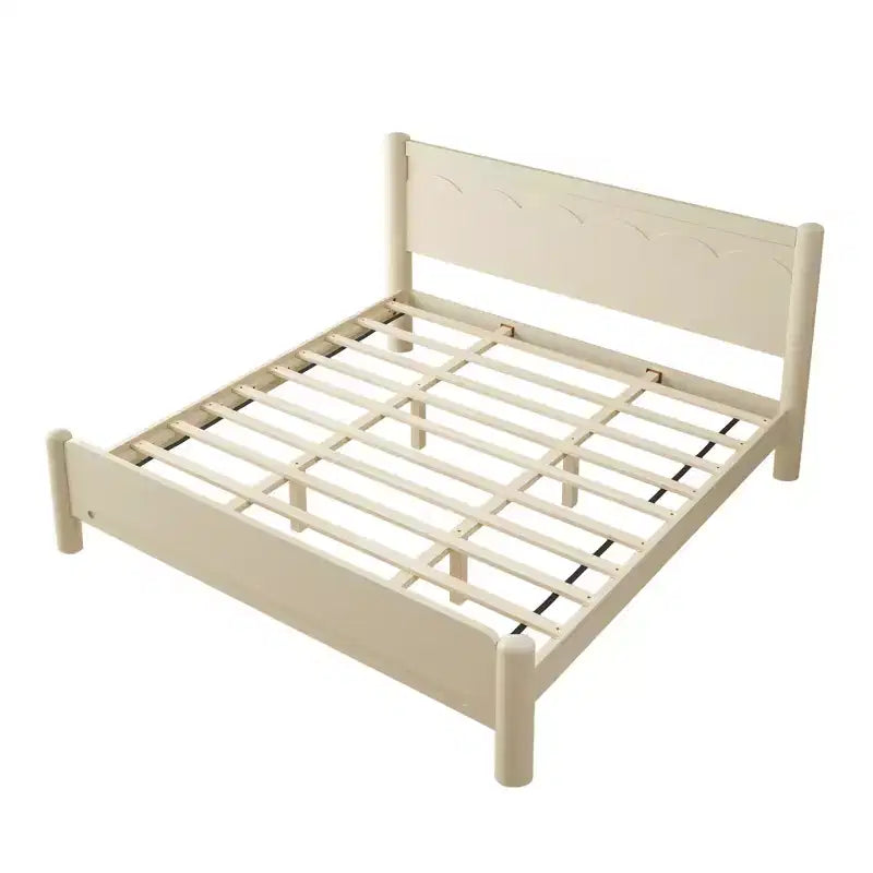Cadre de lit plateforme en bois ModernLuxe taille Queen/King avec tête de lit, pas besoin de sommier tapissier, support à lattes en bois massif