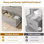 Commode de chambre à 5 tiroirs, commode haute de 50 pouces, commode verticale autoportante avec rangement, meuble de rangement en bois pour penderie