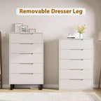 Commode de chambre à 5 tiroirs, commode haute de 50 pouces, commode verticale autoportante avec rangement, meuble de rangement en bois pour penderie